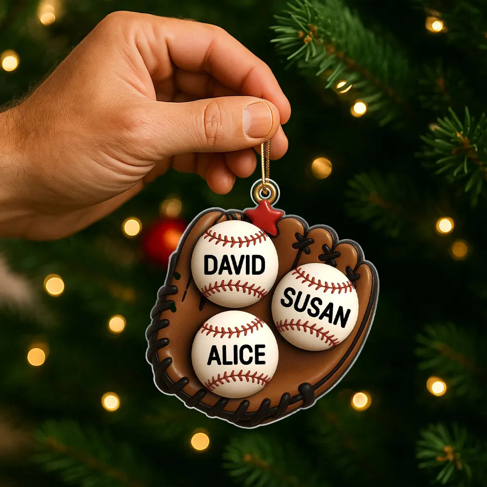 Family Baseball Theme Ornament, Heartwarming Holiday Decoration