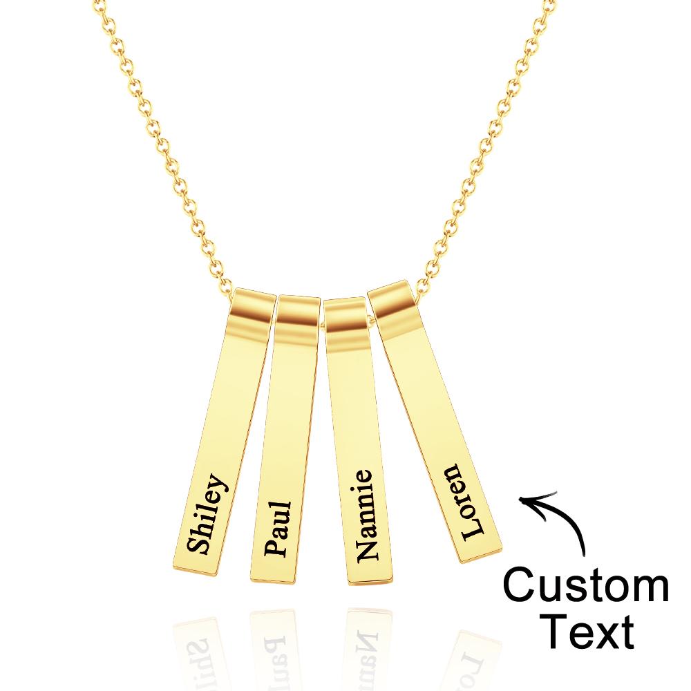 Any Name - Personalized Family Engraved Vertical 1-5 Names Necklace
