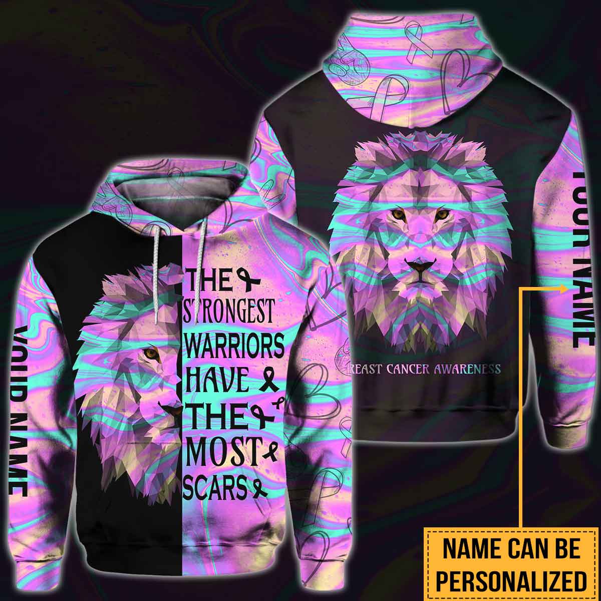 Never Give Up - Breast Cancer Awareness Personalized All Over T-shirt and Hoodie