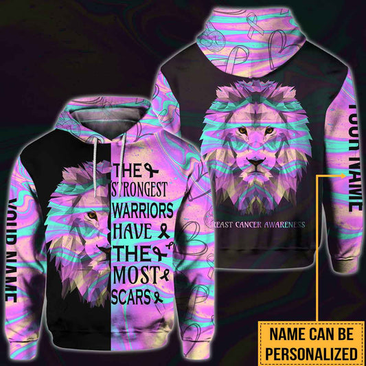 Never Give Up - Breast Cancer Awareness Personalized All Over T-shirt and Hoodie