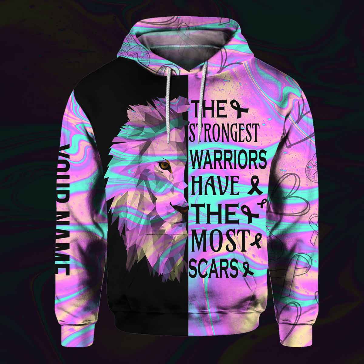 Never Give Up - Breast Cancer Awareness Personalized All Over T-shirt and Hoodie