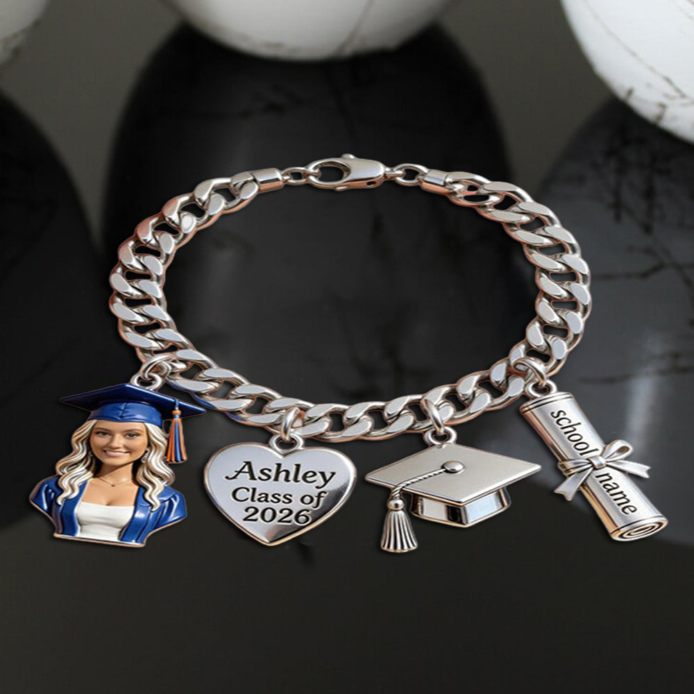 Class Of 2026 - Personalized Graduation Bracelet With Charms