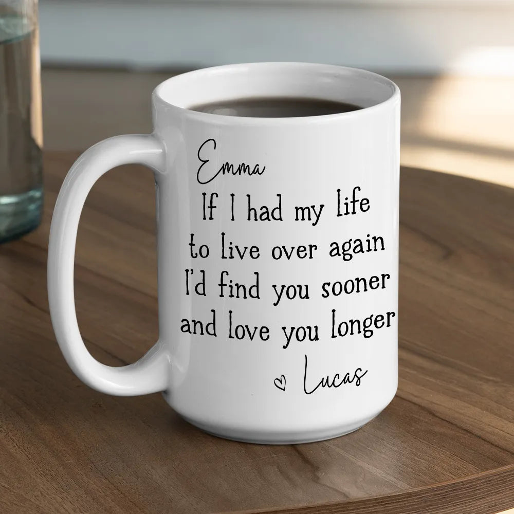 Custom Love You Longer Coffee Mug, Personalized White Ceramic Mug for Partner, Sweet Daily Reminder & Thoughtful Romantic Gift