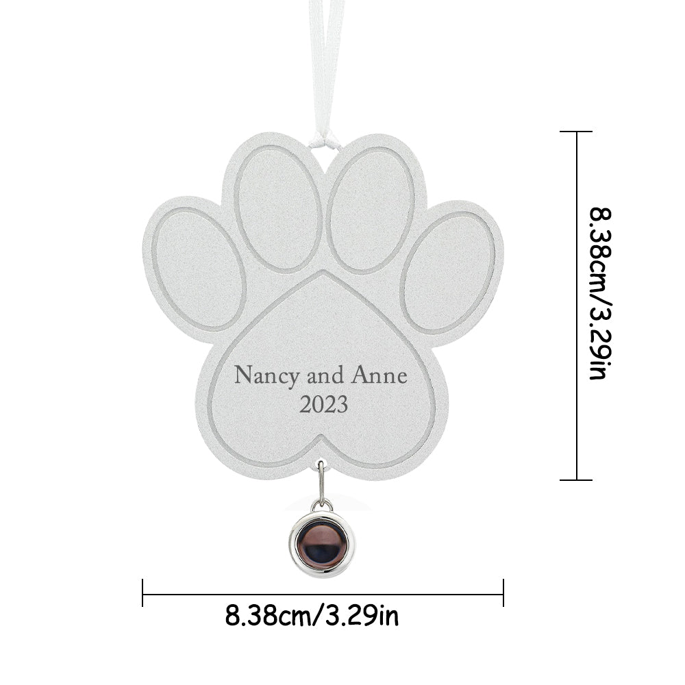 Dog Mom/ Cat Mom/ Dog Dad... - Personalized Dog Paw Projection Ornament