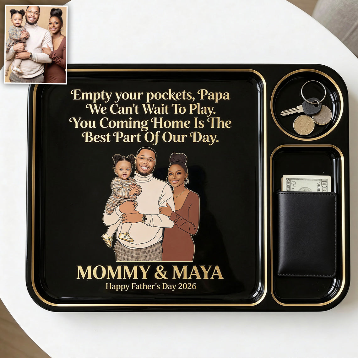 Father's Day Gift, Key & Wallet Tray - Personalized Father Catch-All Tray