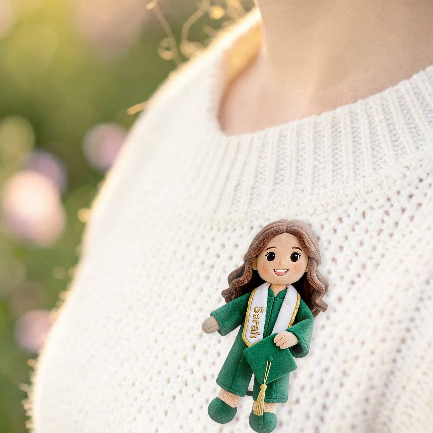 Custom Any Photo Graduation Gift - Personalized Graduation Plush Brooch