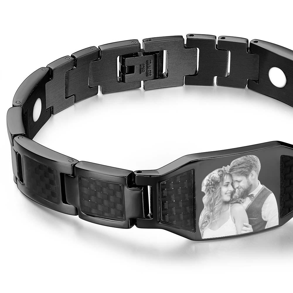 Any Photo - Personalized Photo ID Bar Men's Bracelet Bangle