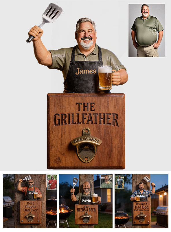 Grill & Brew - Personalized Father Wall Bottle Opener