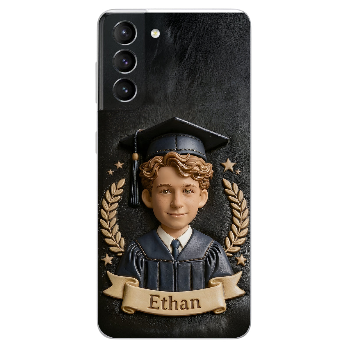 Graduation Gift - Personalized Graduation 3D Embossed Leather Phone Case