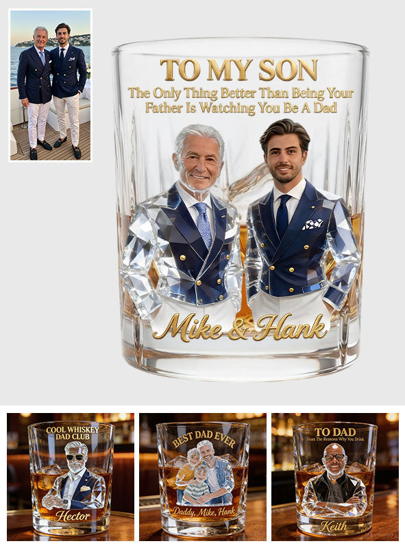 Cool Gift For Dad, Father's Day Gift - Personalized Father Whiskey Glass