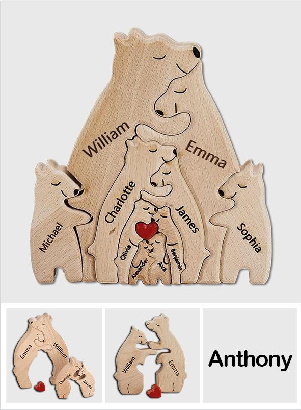 Bear Family - Personalized Family Wooden Puzzle