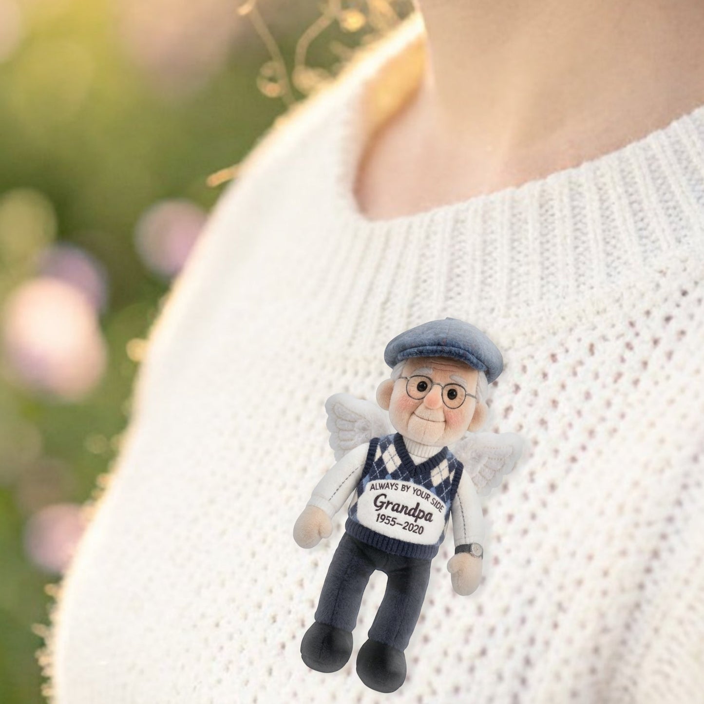 Always By Your Side - Personalized Memorial Plush Brooch