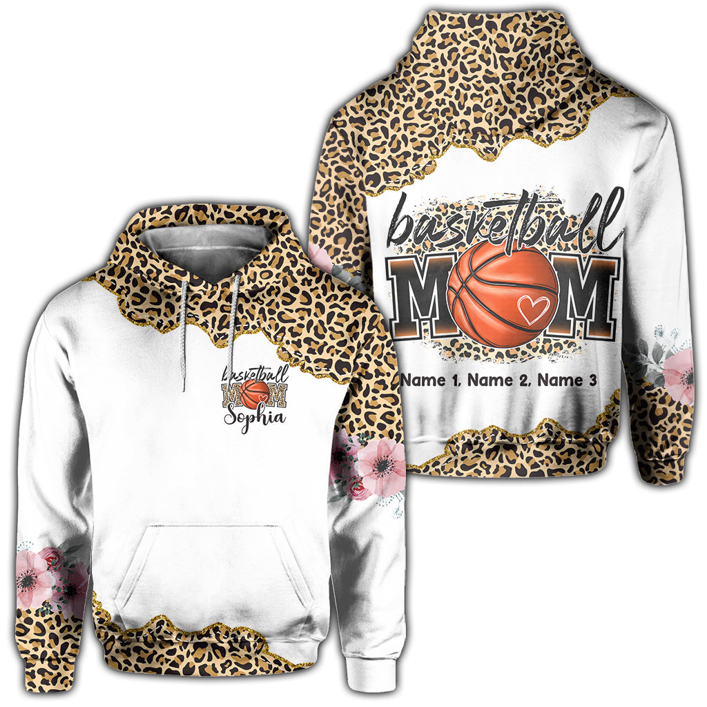 Basketball Mom Leopard - Personalized Basketball All Over Shirt