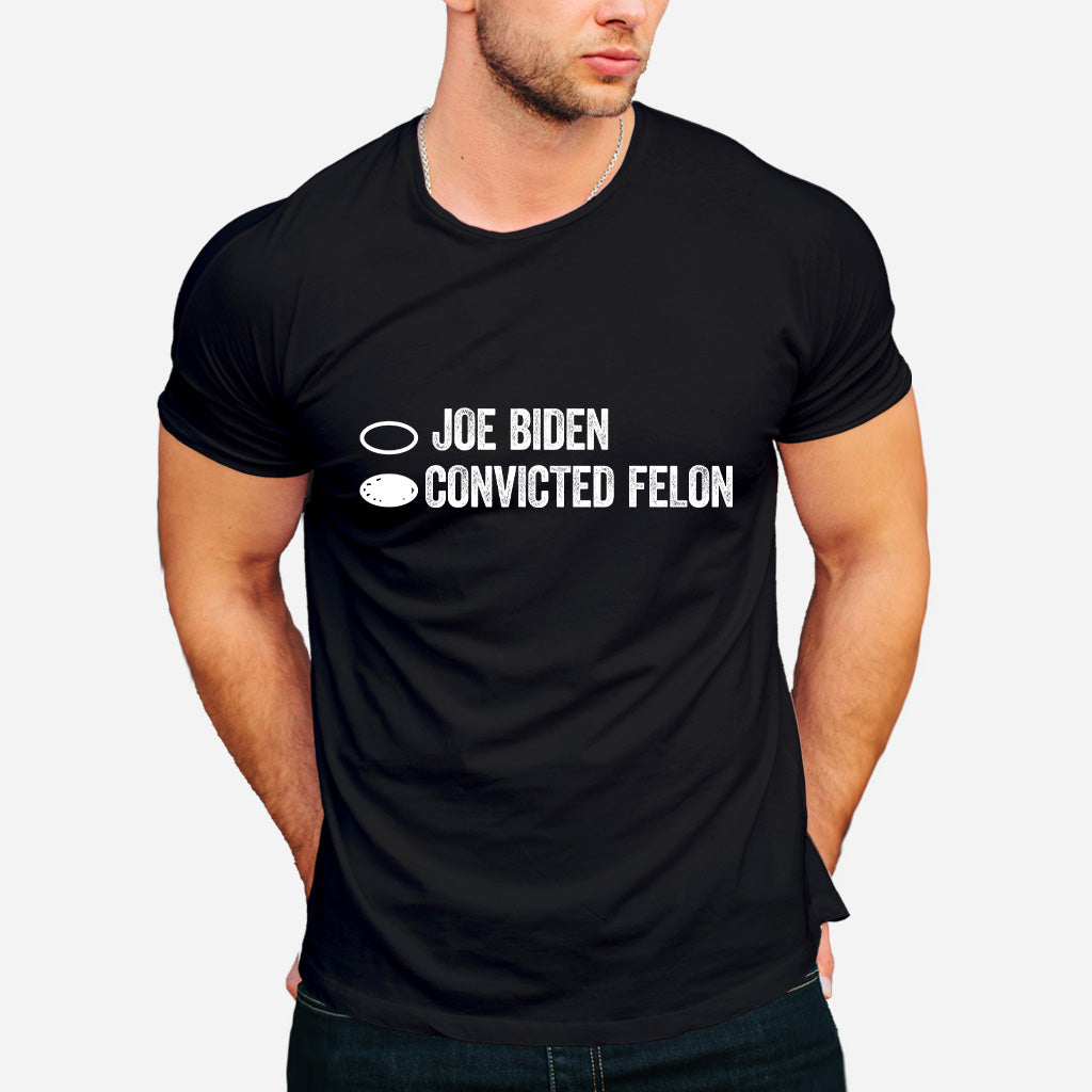 Funny Political T-Shirt, Joe Biden Convicted FeI0n Joke Shirt, Humorous Election ,Political Satire Tee, Funny Ballot Paper Voting Humor Tee