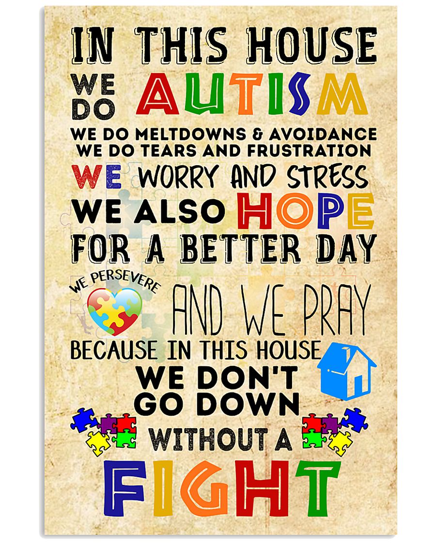 Autism Awareness In This House We Do Autism Poster - Autism Awareness Poster 0921
