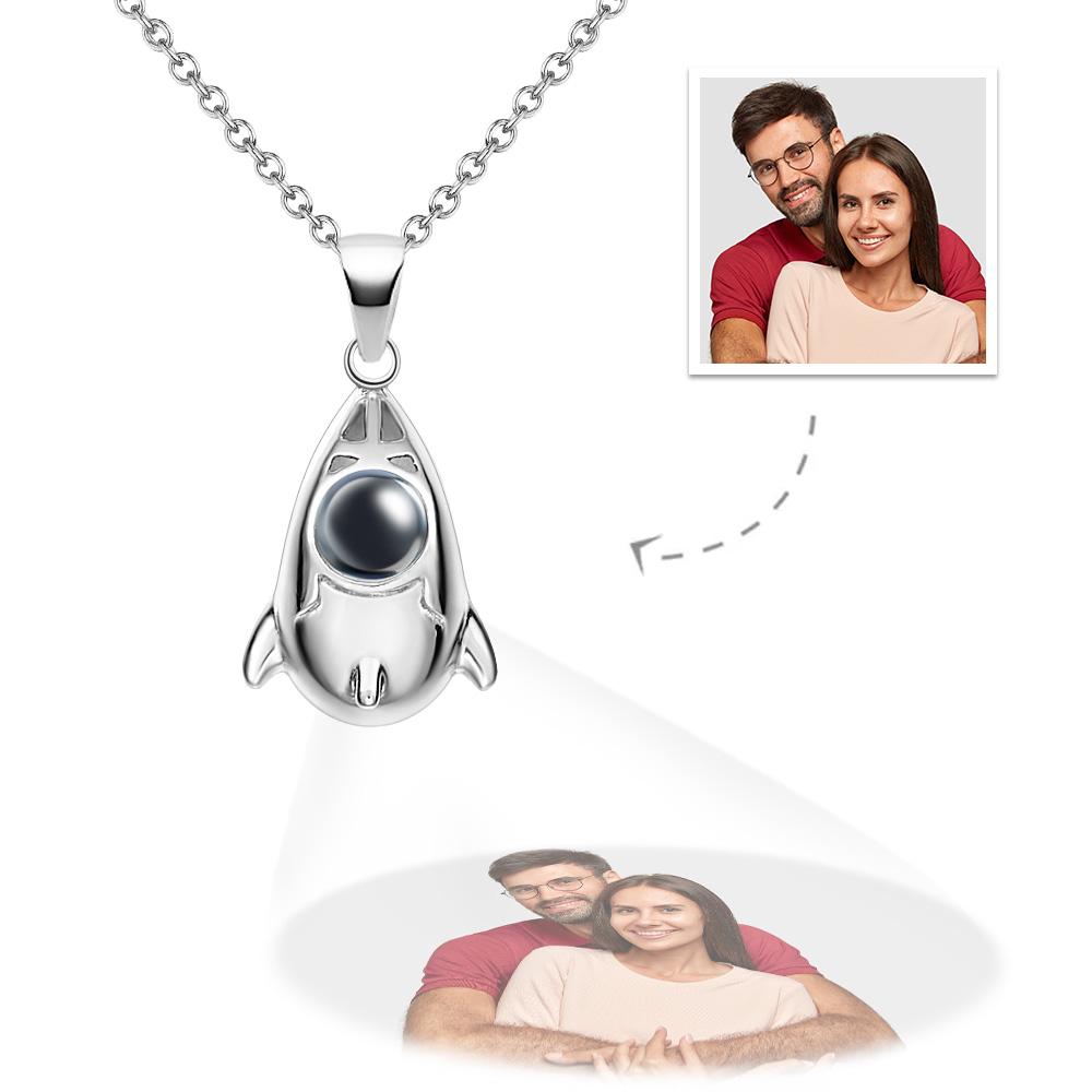 gift for anyone, who lost a loved one - Personalized Creative Rocket Projection Photo Charm
