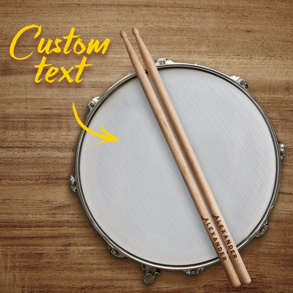 Custom Name Wooden Drumsticks - Personalized Drummer Engraved Drumsticks