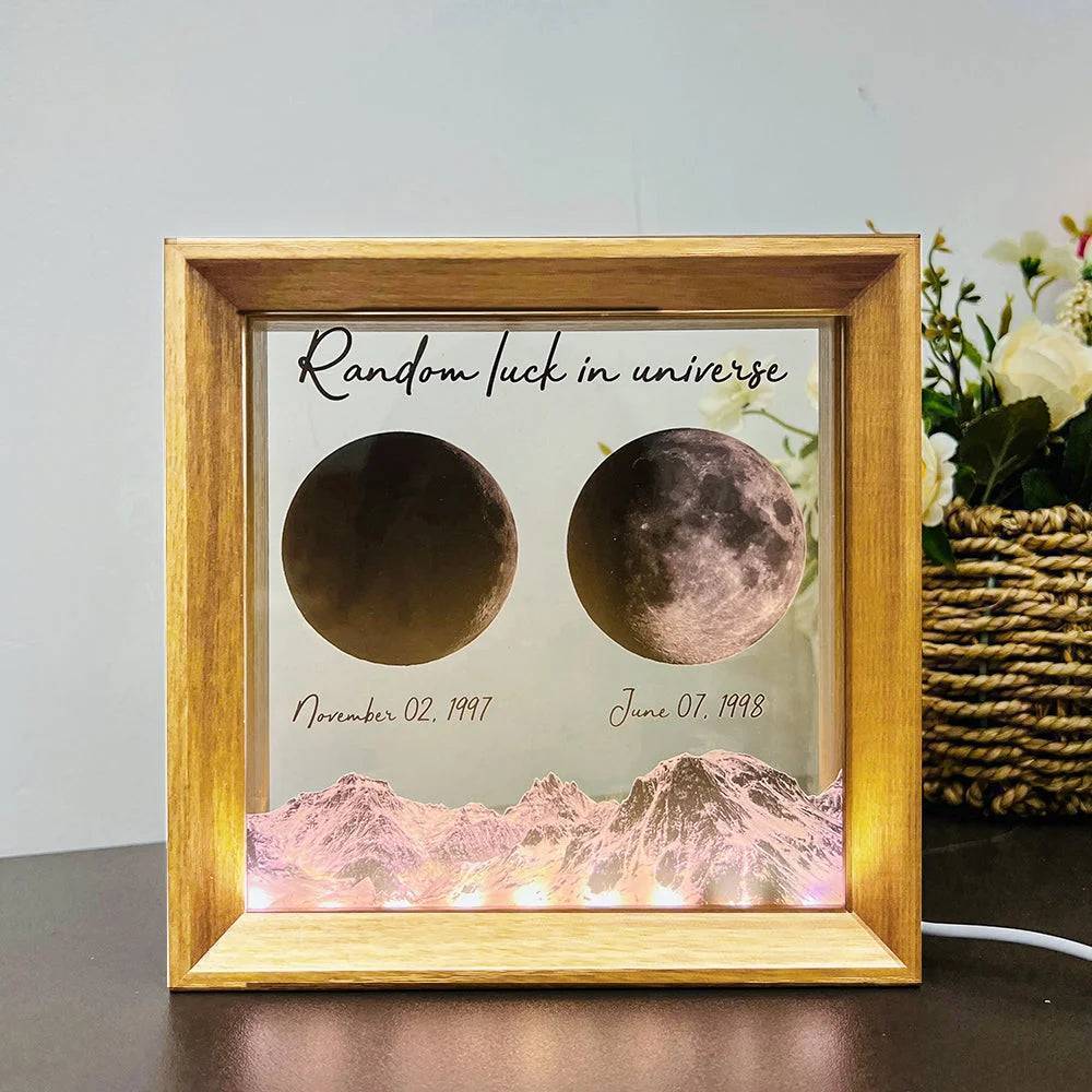 Starry Love - Customized Moon Phases LED Light Frame - A Romantic Universe-Inspired Gift for Anniversaries & Valentine's