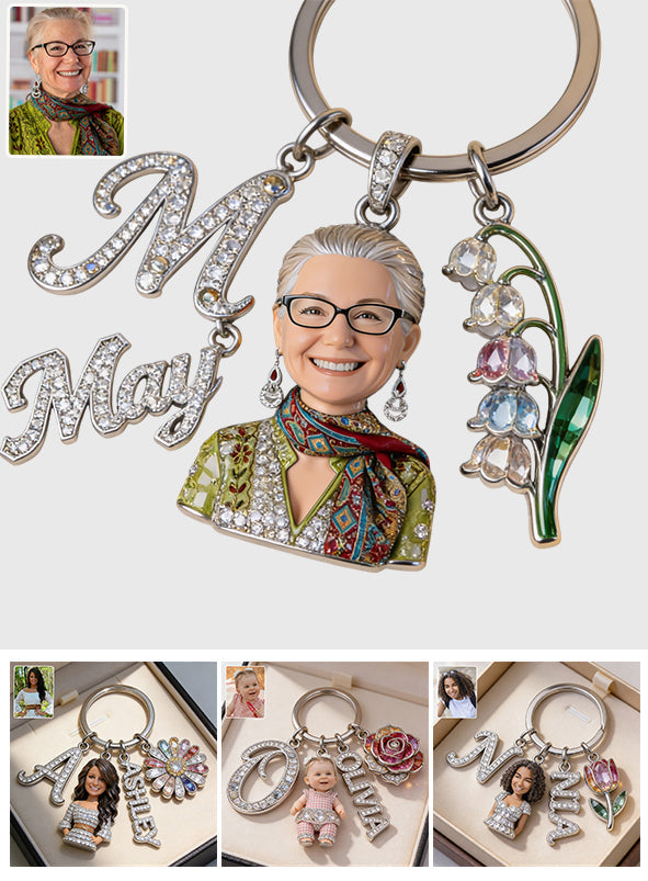 Custom From Letter, Flower, Photo - Personalized Self Love Premium Keychain With Charms