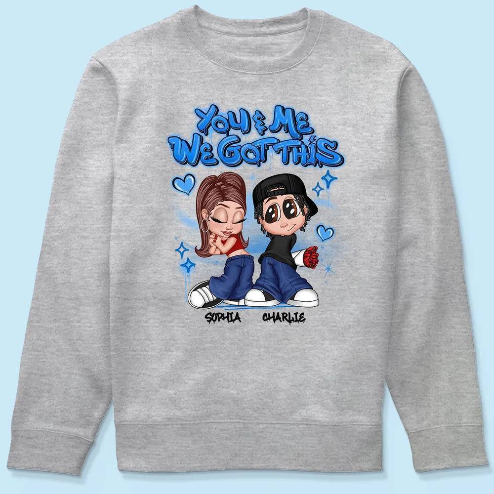 Y2K Couple Airbrushed Personalized Shirt, Gift For Him Gift For Her