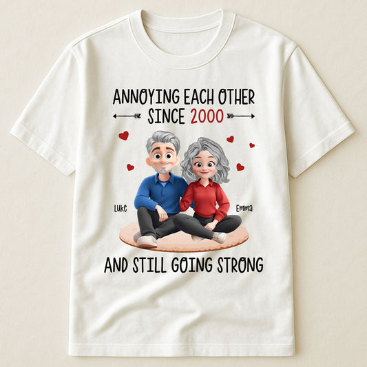 Funny Couple Cartoon Classic Tee, playful love design for partners, perfect as a thoughtful gift and everyday wear