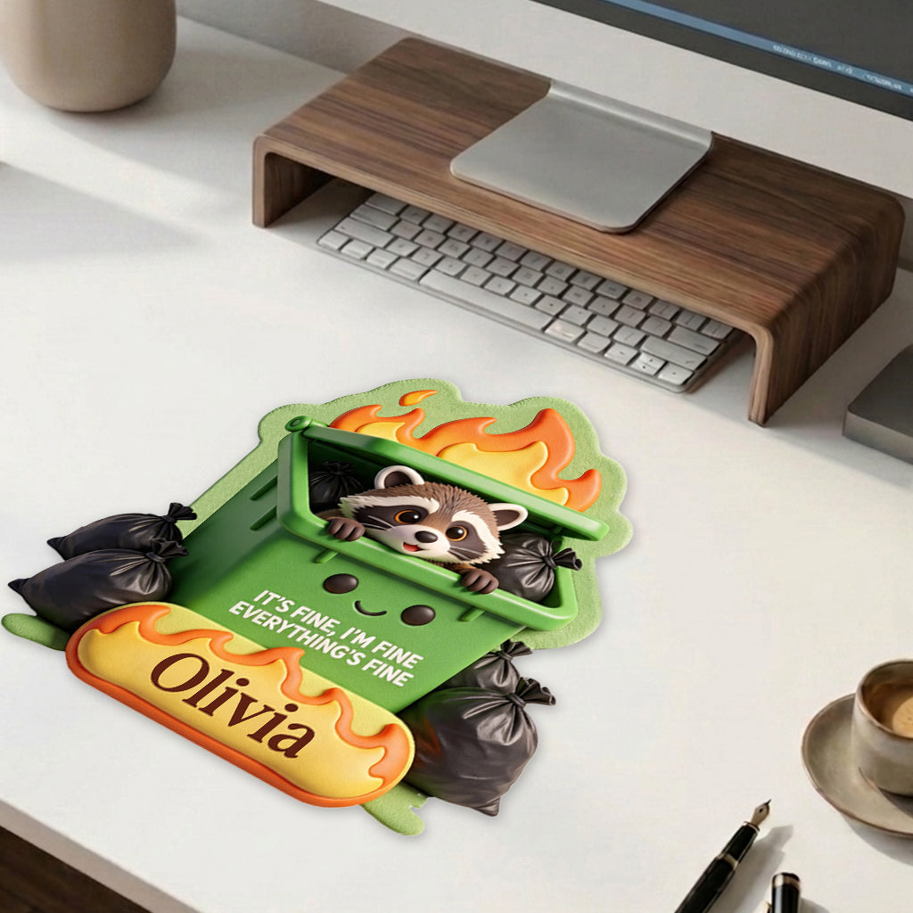 Dumpster Fire - Personalized Colleague Mouse Pad Custom Shape