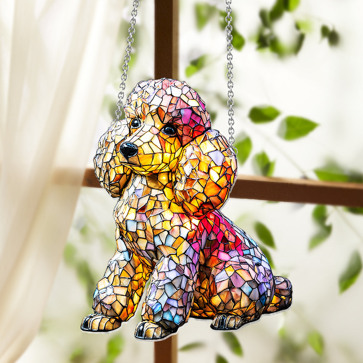 I Love My Dog - Personalized Dog Window Hanging Suncatcher Ornament