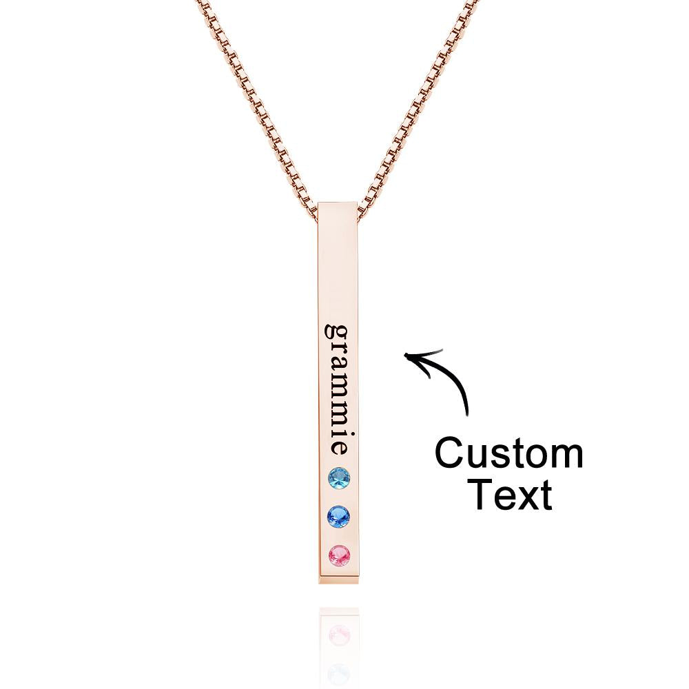 Custom Engraved Birthstone Charm - Personalized Engraved Birthstone Charm