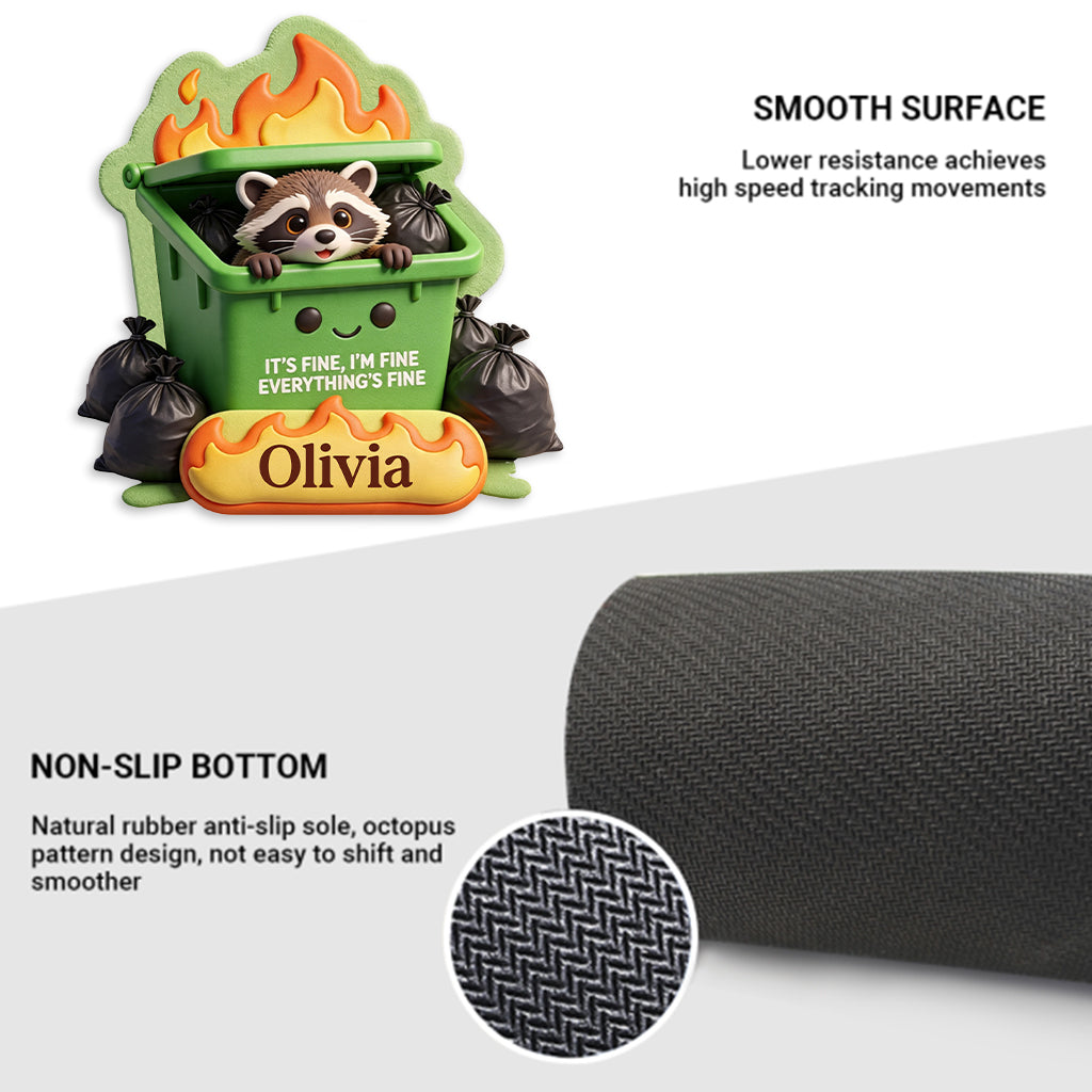 Dumpster Fire - Personalized Colleague Mouse Pad Custom Shape