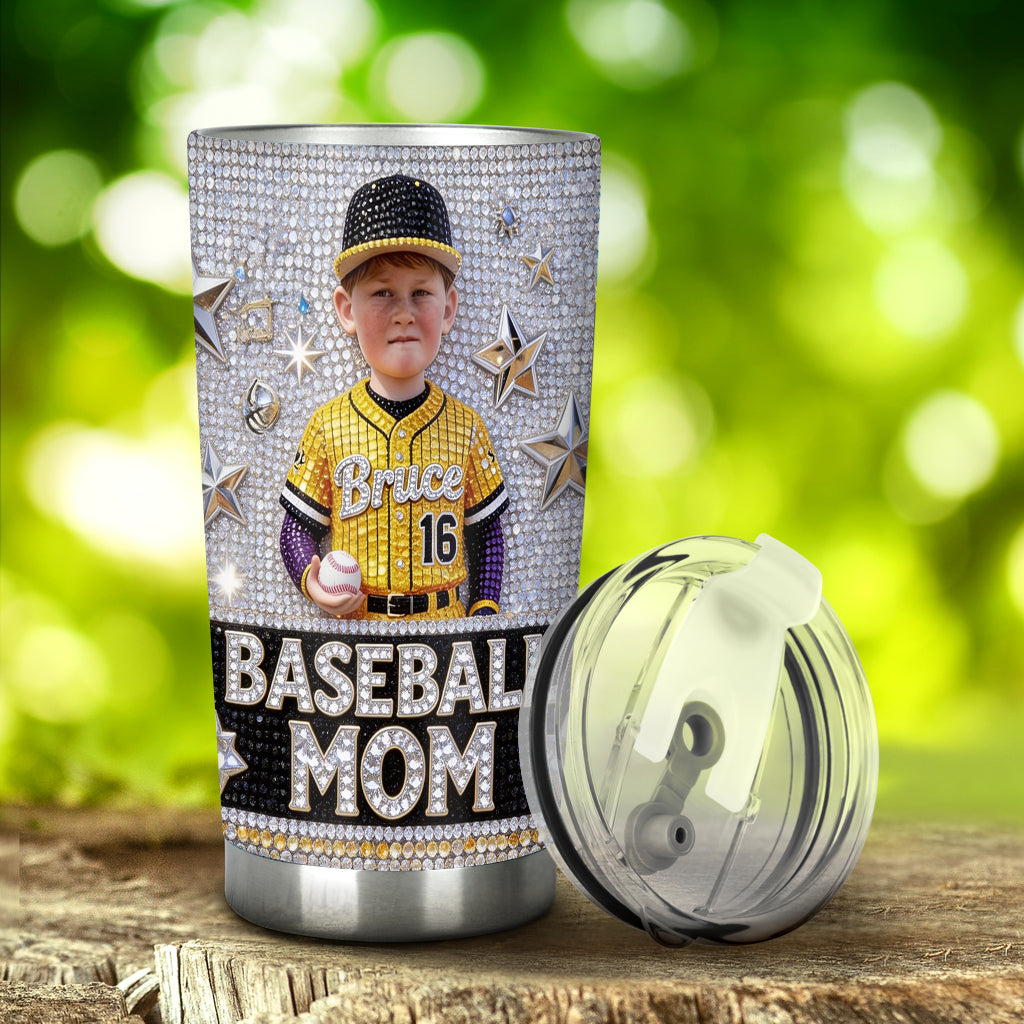 Baseball Mom, Grandma - Personalized Baseball Tumbler