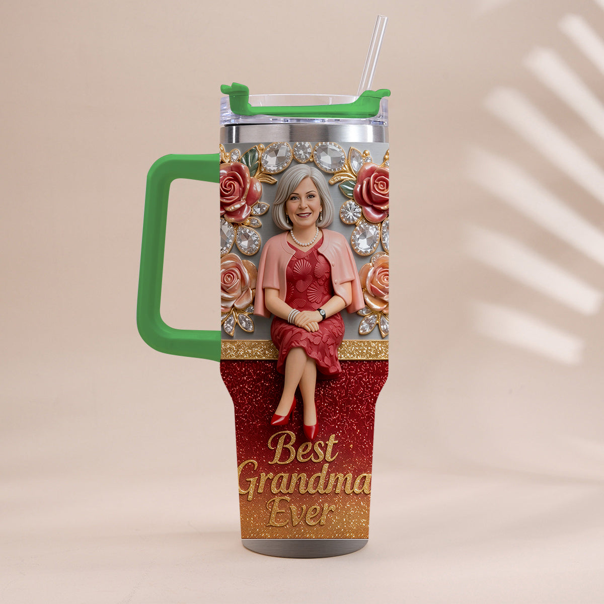 Best Grandma Ever, Perfect For Mom, Nana - Personalized Grandma Tumbler With Handle