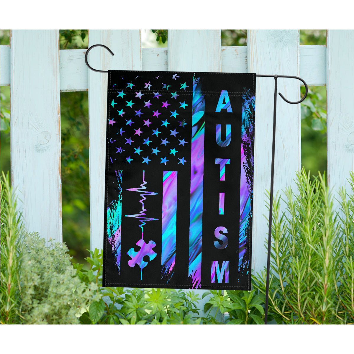 Autism Awareness American Flag Autism Awareness Garden Flag 0622