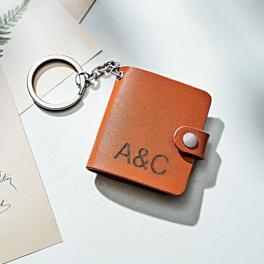 Custom Photo Mini Album Leather Album Leather Photo Keychain - Personalized Keychain