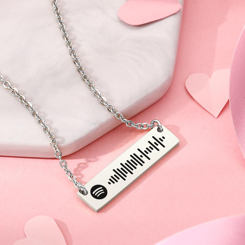 Personalized Bar Spotify Code Engraved Name Charm