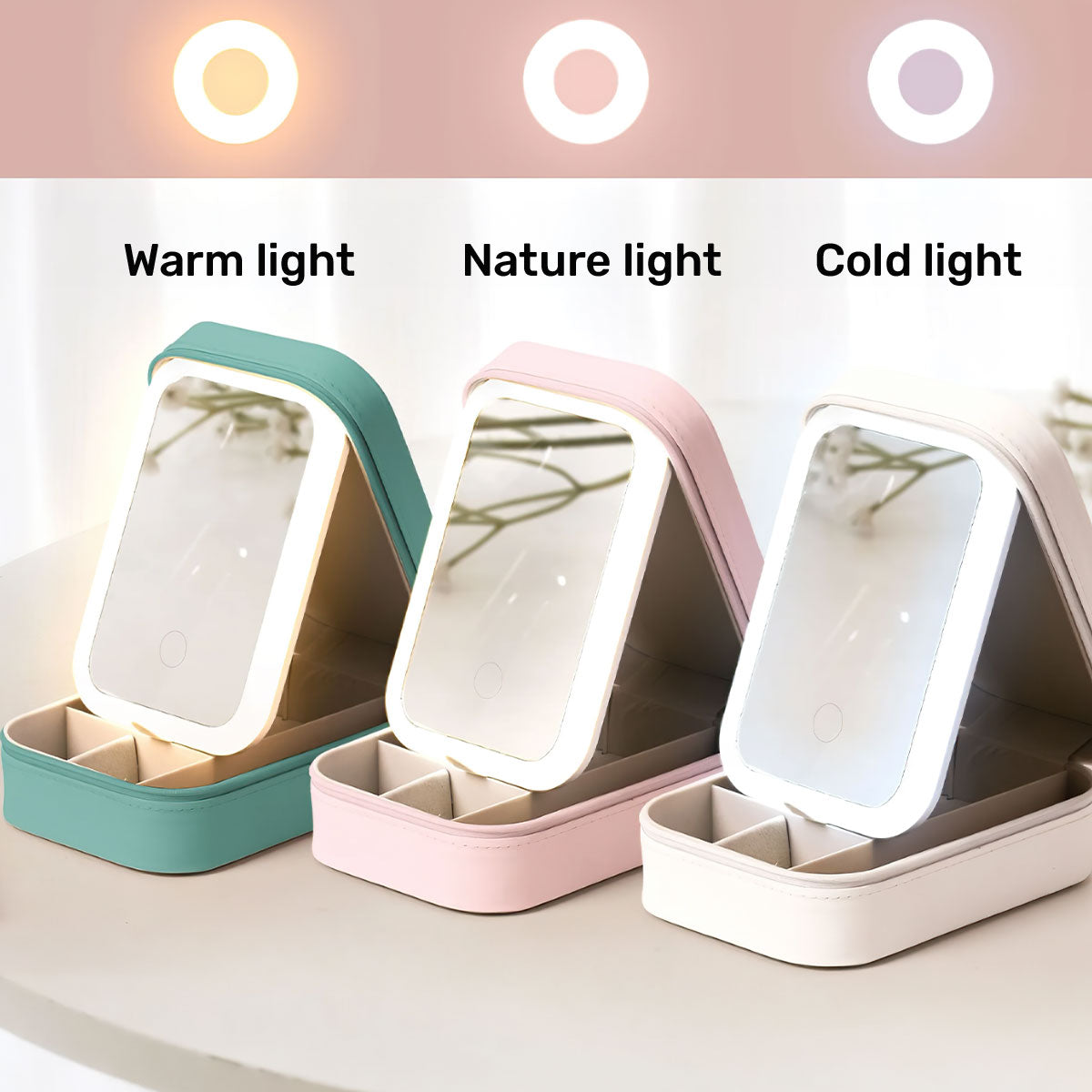 Personalized Leather LED Makeup Case with Crown Quote – Unique Granddaughter Gift from Grandma, Encouraging & Heartwarming Keepsake
