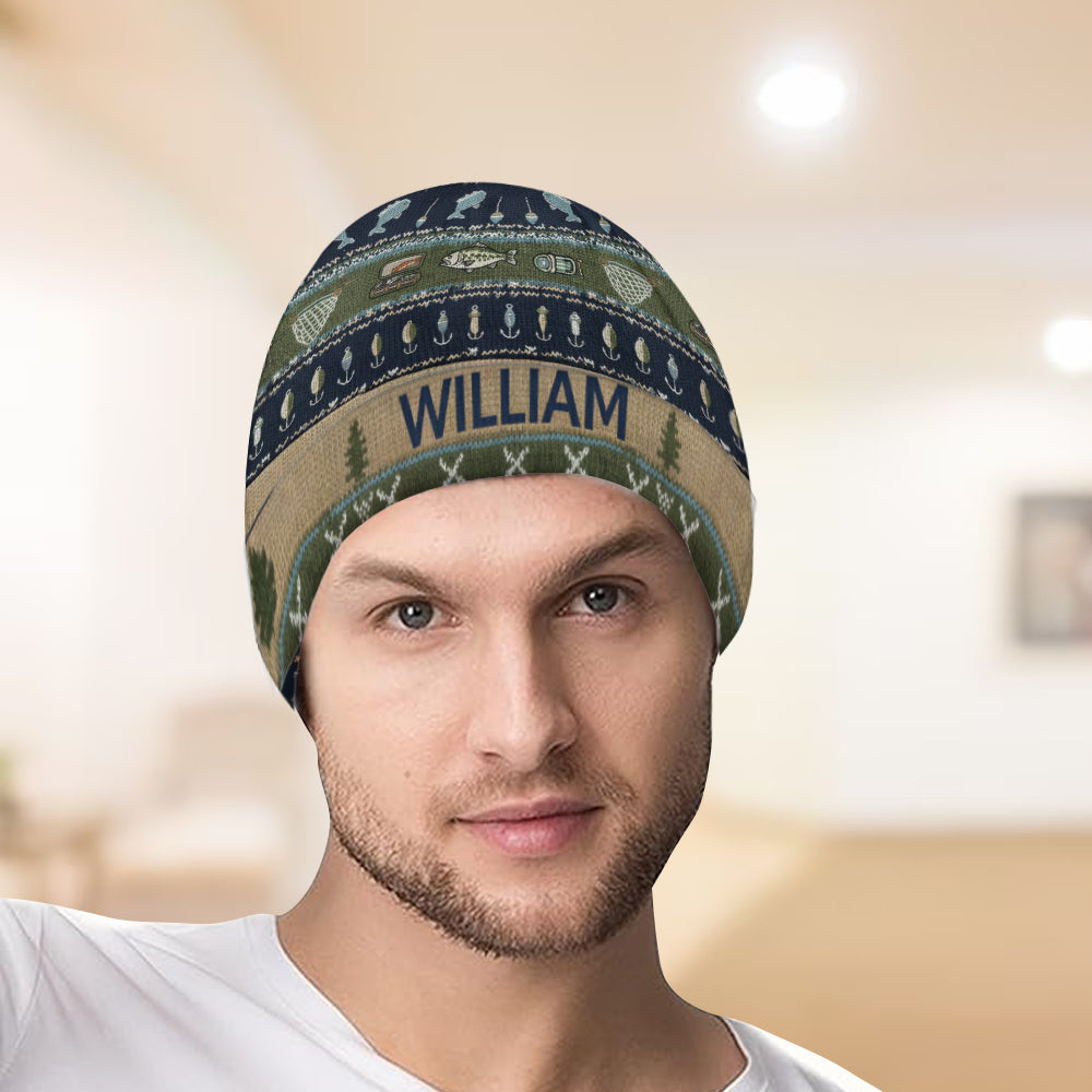 Hooked on Fishing - Personalized Fishing Beanie Hat