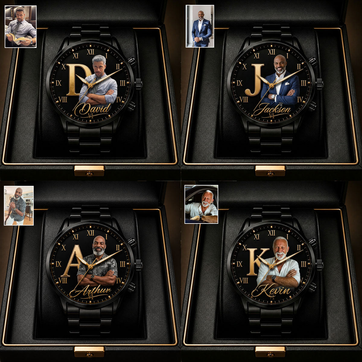 Initial Name Letter Gift For Gentleman - Personalized Real Men Hand Watch