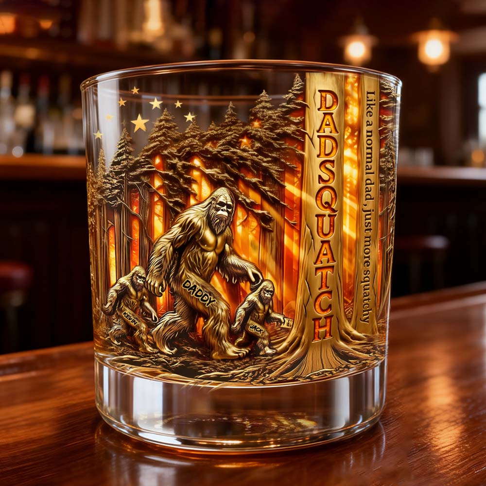Dadsquatch - Personalized Father Whiskey Glass