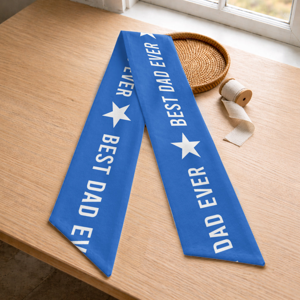 Giant Medal Funny World's Best Dad Custom Photo - Personalized Father Shaped Wood Sign With Sash