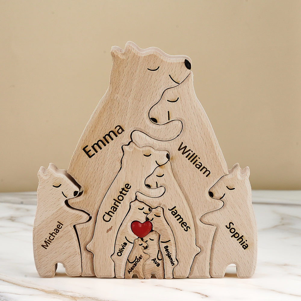 Bear Family - Personalized Family Wooden Puzzle