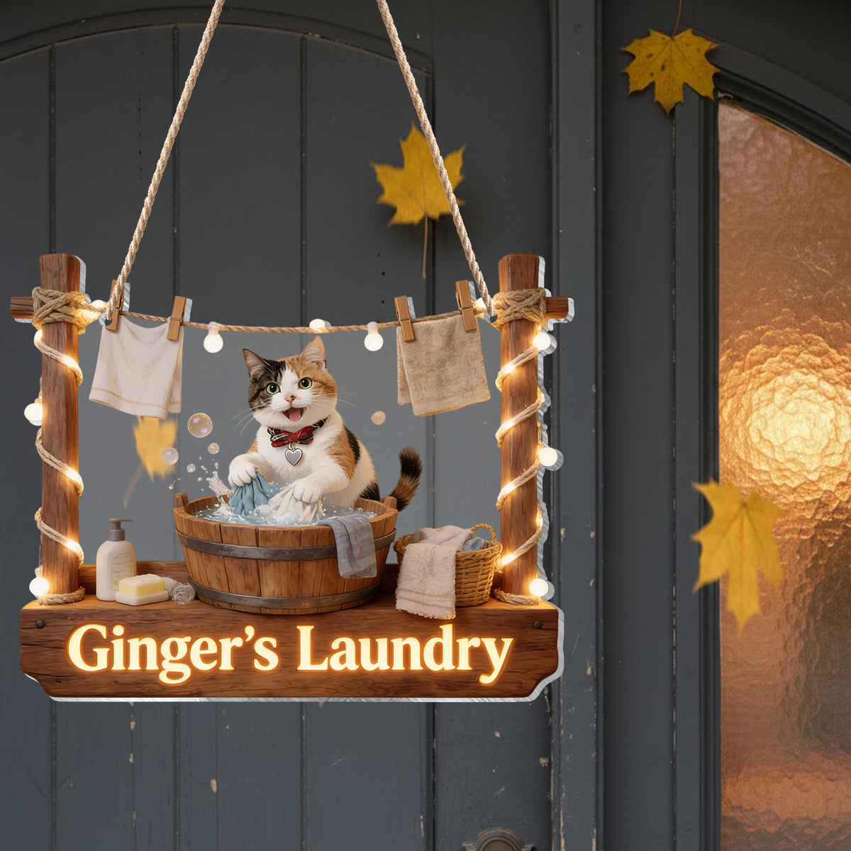 Laundry Boss - Personalized Cat LED Light Acrylic Sign