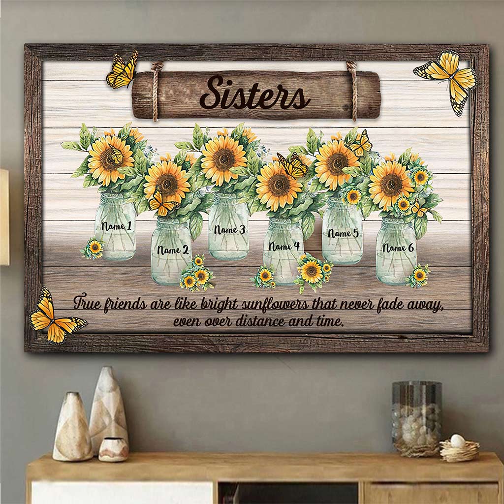 Sunflower Friendship - Personalized Bestie Poster
