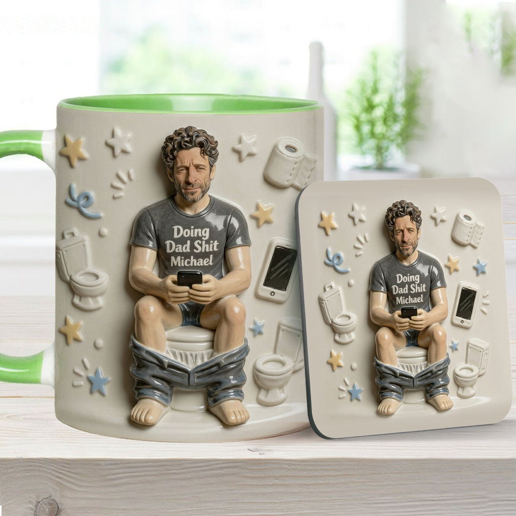 Best Time Of Day - Personalized Father Accent Mug & Coaster