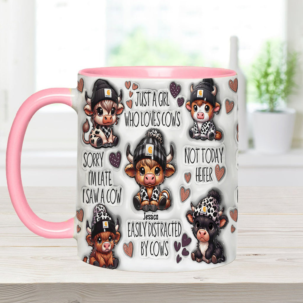 Just A Girl Who Loves Highland Cows - Personalized Accent Mug