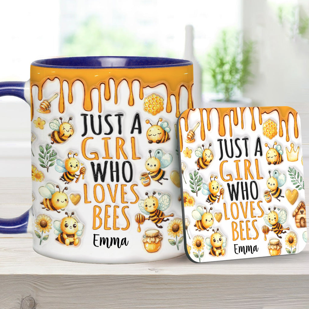 Just A Girl Who Loves Bees - Personalized Bee Accent Mug