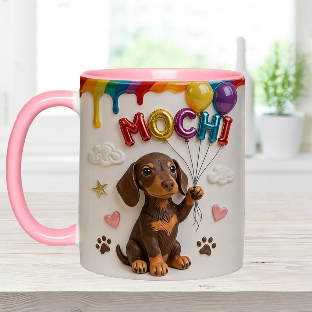 Custom Pet Name Ballon - Personalized Dog Accent Mug With Gift Box