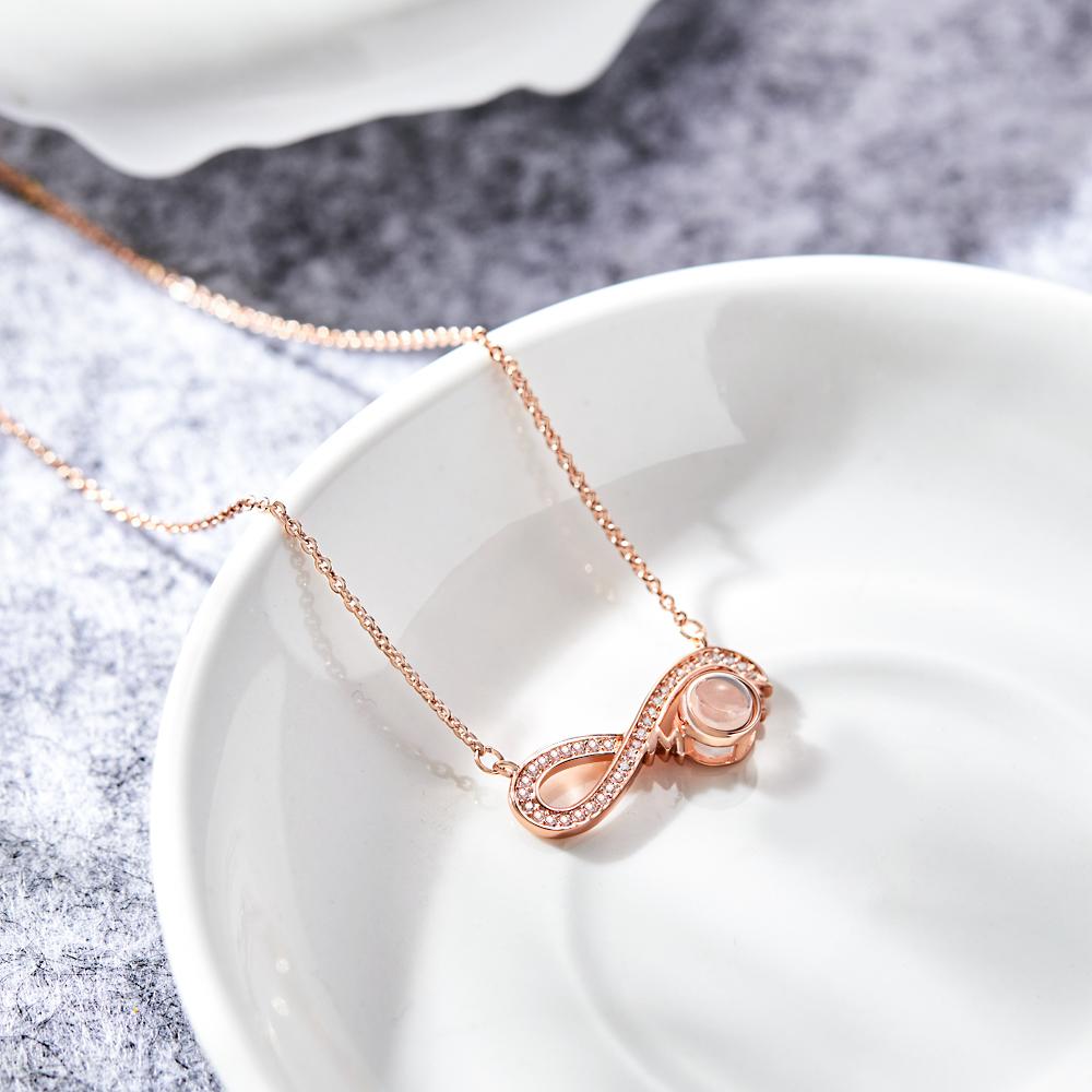 Gift for who lost a loved one - Personalized Infinity Symbol Projection Charm