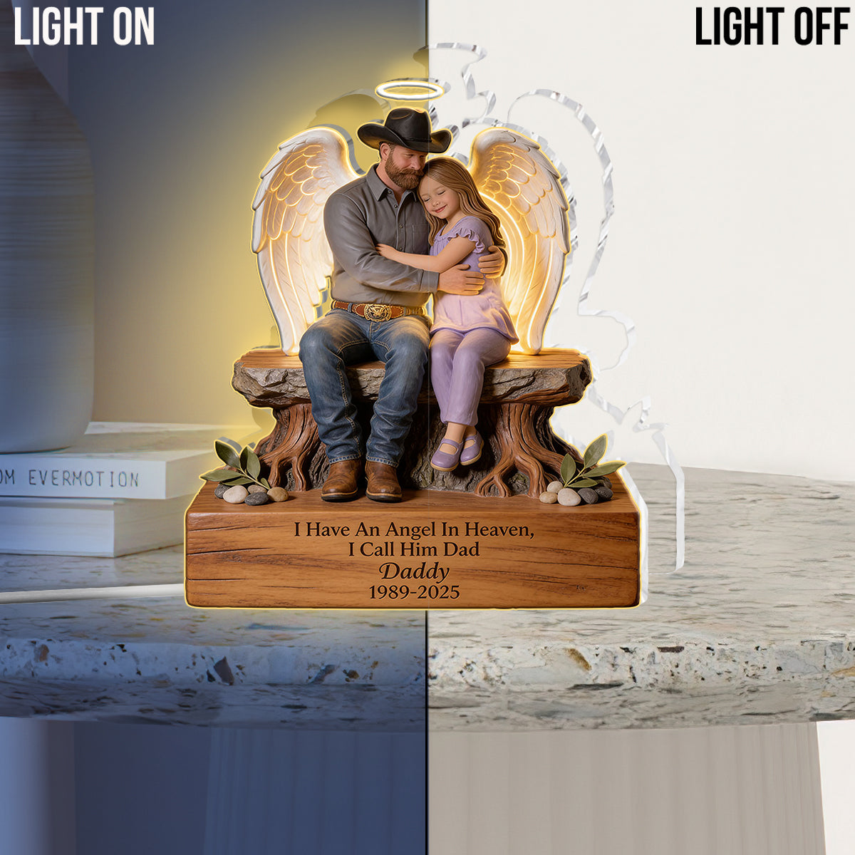 I Have An Angel In Heaven - Personalized Memorial Acrylic LED Night Light