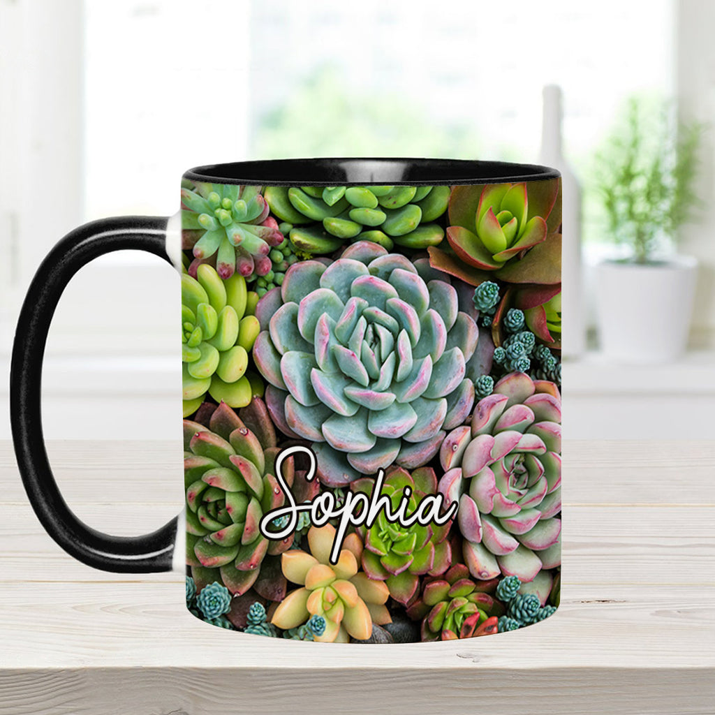 Beautiful Cactus Succulents Plants - Personalized Cactus Accent Mug