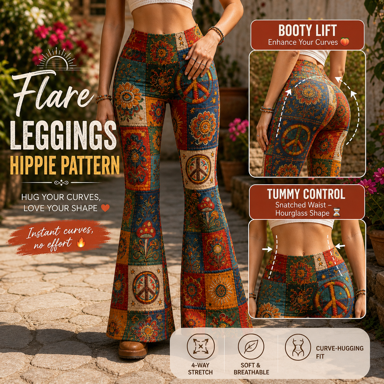 Hippie Soul - Personalized Hippie Flare Leggings